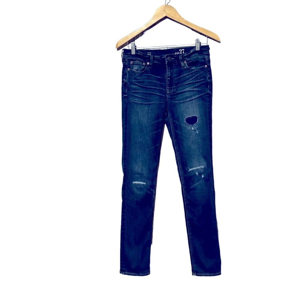 J Crew Reid Size 27 Small Womens Skinny Straight Jeans Dark Wash
